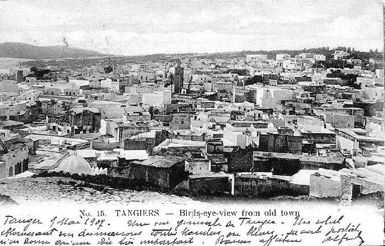d_vuegen1.jpg - Vue aérienne1907.La vieille ville. Au milieu le Minaret de la Grande Mosquée.