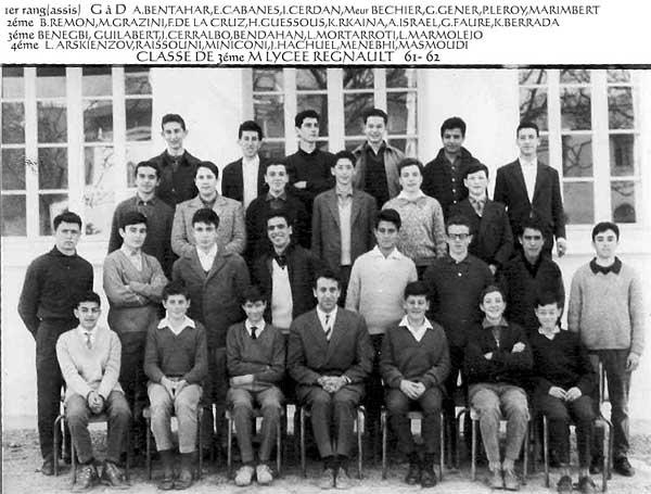 r_1961-1962_3emem.jpg - Lycée Regnault - TANGER / MAROC - Année scolaire: 1961-62 - 3ème MPhoto communiquée par Abdelaziz BENTAHER 