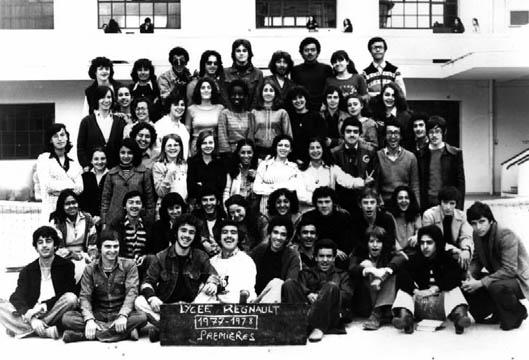 r_1977-1978_1eres.jpg - Lycée Régnault 1977-78- 1ère- TANGER / MAROC - Communiquée par/enviada por Francisco Piñero EN HAUT: MARMEY, SERFATY, LAKHDAR, MERHAOUI, RAMOS, ELHABABI, LEMTOUNI, BOUVIER, X 4º RANGEE: AGUIRRE, X, SEPTEMBER, BOULE, LAFRECHOU, TCHAPTCHET, VIEGAS, RODRIGUEZ, X, X, LUGARO 3º RANGEE: X, X, X, SOUISSI, LECONIAT, LEIBENGUDT, ASANA, HADAOUI, CHERKAOUI, X, BAKALI, ALAMI, LAVAL2º RANGEE: CHANAI, CHERIF D'OUEZZANE, ISRAEL, VERZIER, ATIAQUI, CHERIF D'OUEZZANE, LOVALID, SAUDAN, X, AHARDAN, TATARI 1º RANGEE: DAHDOUH, BEDOUR, PIÑERO, AGZENAT, KHOUMSI, KELLAL, KELLAL, ZANDAZA, EL ATMANI 